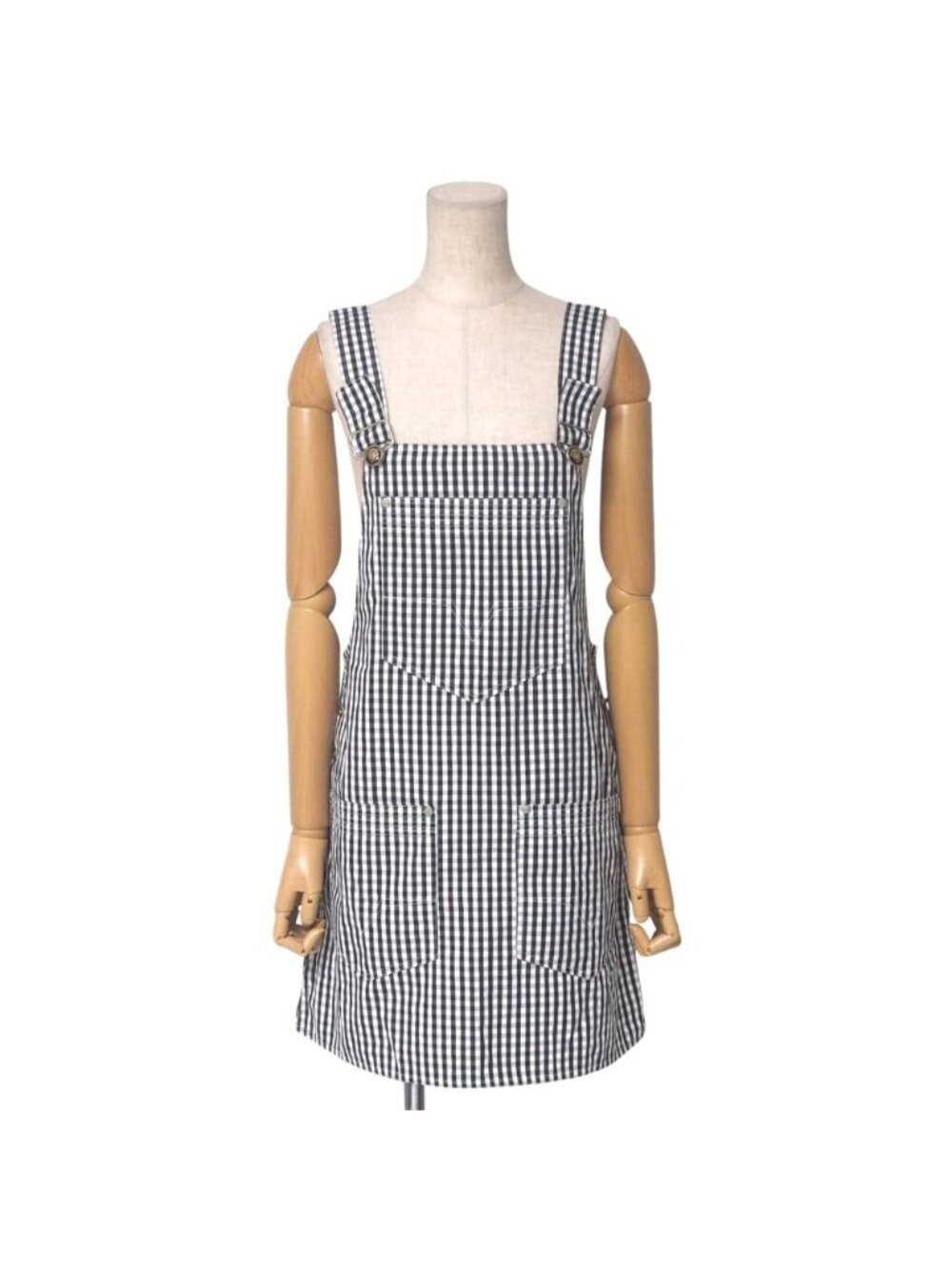 Versace Vintage Overalls 28 42 Medusa Button Gingham Check Dress